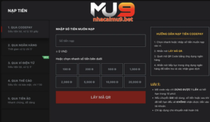 Hướng dẫn nạp tiền MU9