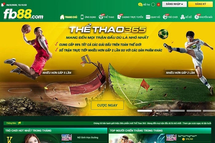 Nhà cái FB88 sở hữu giao diện trang chủ đẹp mắt